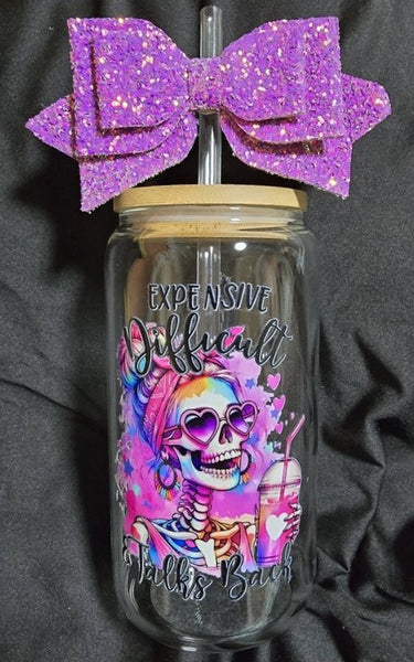 "Expensive, Difficult & Talks Back" Glass Tumbler 16oz Cup/Beer Can