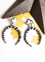 Fairbank Cross Silver Pearl Bead Earrings - 2 Colors Available