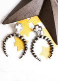 Fairbank Cross Silver Pearl Bead Earrings - 2 Colors Available