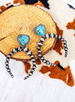 Fairbank Heart Silver Pearl Bead Earrings - 2 Colors Available