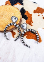 Fairbank Heart Silver Pearl Bead Earrings - 2 Colors Available