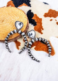 Fairbank Heart Silver Pearl Bead Earrings - 2 Colors Available