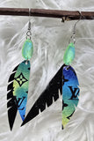 Teardrop Stones & Feathers Earrings (6 Choices)