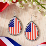 Flag Teardrop Pendant Necklace with Matching Earrings