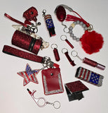 18 Piece Rhinestone Safety Key Chain Set (13 Choices Available)