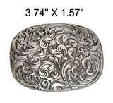 Western Engraved Flourish Design Belt Buckle (2 Color Options)