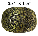 Western Engraved Flourish Design Belt Buckle (2 Color Options)