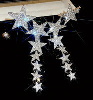Big & Boujee - Crystal Studded Star Tassel Earrings