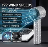 Rhinestone Portable Handheld Turbo Fan/Digital Display (3 Color Options)