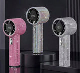 Rhinestone Portable Handheld Turbo Fan/Digital Display (3 Color Options)