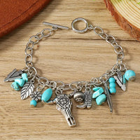 Western Boho Turquoise Charm Bracelet