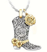 Cowboy Boot Necklace with Matching Earrings