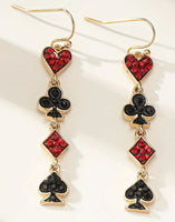 Poker Card Suits Necklace with Coordinating Earrings