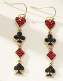 Poker Card Suits Necklace with Coordinating Earrings