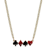 Poker Card Suits Necklace with Coordinating Earrings
