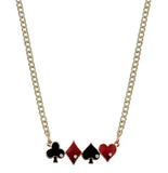 Poker Card Suits Necklace with Coordinating Earrings