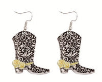 Cowboy Boot Necklace with Matching Earrings