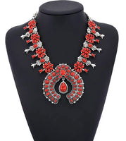 Squash Blossom Statement Necklace (6 Color Choices)