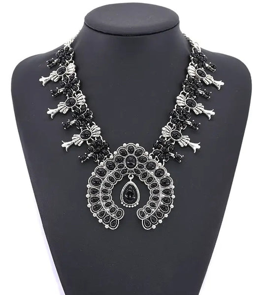 Squash Blossom Statement Necklace (6 Color Choices)