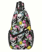 Floral Skull Sling Bag