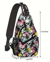 Floral Skull Sling Bag