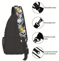 Floral Skull Sling Bag