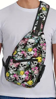 Floral Skull Sling Bag