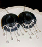 Western Cowboy Rhinestone Fringe Earrings (5 Colors Available)