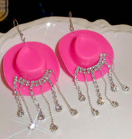 Western Cowboy Rhinestone Fringe Earrings (5 Colors Available)