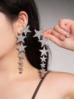 Big & Boujee - Crystal Studded Star Tassel Earrings