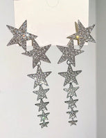 Big & Boujee - Crystal Studded Star Tassel Earrings