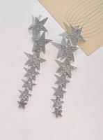 Big & Boujee - Crystal Studded Star Tassel Earrings