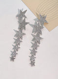Big & Boujee - Crystal Studded Star Tassel Earrings
