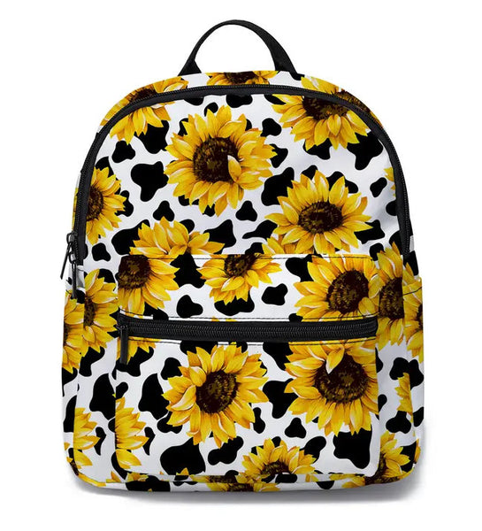 Sunflower & Cow Print Small Backpacks (2 Prints Available)
