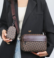 Unisex Geometric Checkered/Triangles Crossbody Bag (2 Colors Available)