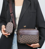Unisex Geometric Checkered/Triangles Crossbody Bag (2 Colors Available)
