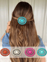 Western Style Faux Turquoise Hair Clip / Barrette - 4 Colors Available