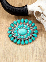 Western Style Faux Turquoise Hair Clip / Barrette - 4 Colors Available