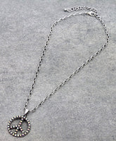 Small Peace Sign Necklace with Matching Earrings (2 Colors Available)