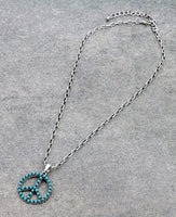 Small Peace Sign Necklace with Matching Earrings (2 Colors Available)