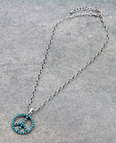 Small Peace Sign Necklace with Matching Earrings (2 Colors Available)