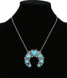 Western - Heart Squash Blossom Necklace with Matching Earrings (2 Color Choices)