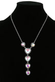 Western - Heart "Y" Heart Stones Necklace with Matching Earrings (2 Color Choices)