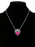 Western - Heart Hand Stone Necklace with Matching Earrings (2 Color Choices)