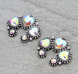 Western - Heart Squash Blossom Necklace with Matching Earrings (2 Color Choices)