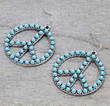 Large Peace Sign Necklace with Matching Earrings (2 Colors Available)