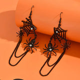 Halloween - Spiderwebs with Spiders Necklace & Earrings Set