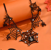Halloween - Spiderwebs with Spiders Necklace & Earrings Set