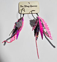HALLOWEEN - Big & Boujee Custom Feather Earrings (Ghosts)