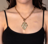 Glitter Pendant Necklace with Bonus Earrings (2 Colors Available)